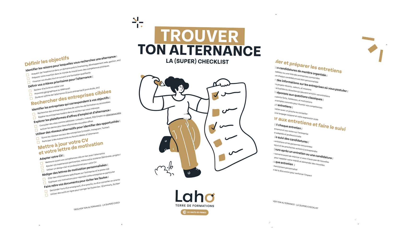 Pages intérieures de la checklist « Trouver une alternance »