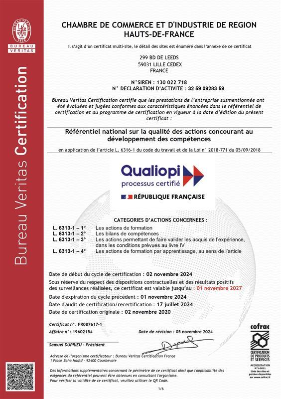 Certificat Qualiopi